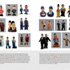 Collecting Laurel and Hardy by Schiffer Publishing, Ltd. showcases a two-page spread of numbered and captioned memorabilia, toys, and comedy collectibles of the duo in colorful outfits and various poses.