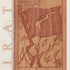 The Pirate Tarot Ace of Pistols card from Schiffer Publishing, Ltd. shows a hand with a staff and pistol flag amid flames, labeled "Creation, Invention, Vitality”—a striking addition to any pirate-themed card game.