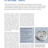 Magazine page featuring an article on Schiffer Publishing, Ltd.'s Sports Watches, with text, a watch photo, a movement close-up, and a clean layout highlighted by blue and gray accents.