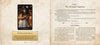 A two-page book spread: left page shows a girl in a white dress and hat inside a shop, a card titled “The Enchanted Emporium,” a story moral about learning, and The Chronicles of Destiny Fortune Cards by Schiffer Publishing, Ltd.; right page has chapter text and definition.