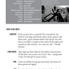 A black-and-white program page for Schiffer Publishing, Ltd.’s Tales From Beyond displays a cast list and script excerpt with a narrator, game barker, Jane, and Bob in a carnival setting filled with suspense and strange happenings.