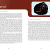The Carry Me Crystals—Chakra Clearing & Oracle Card Deck by Schiffer Publishing, Ltd. features crystal card-inspired pages on Garnet, showcasing the Root Chakra with a gemstone photo and Heart Chakra clearing tips in decorative text blocks.