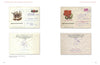 Four vintage Soviet-Afghan War envelopes are shown—two front and two back—with stamps and images of uniforms featured in "Soviet and Mujahideen Uniforms, Clothing, and Equipment in the Soviet-Afghan War, 1979-1989" by Schiffer Publishing, Ltd.