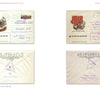 Four vintage Soviet-Afghan War envelopes are shown—two front and two back—with stamps and images of uniforms featured in "Soviet and Mujahideen Uniforms, Clothing, and Equipment in the Soviet-Afghan War, 1979-1989" by Schiffer Publishing, Ltd.