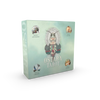 The Ostara Tarot by Schiffer Publishing, Ltd. comes in a pastel box with detailed art of a crowned figure at the center, circular animal images and artists' names in the corners. The box is gently angled to the left, perfect for spring equinox themes.