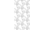 Black and white floral design with hand-drawn flowers, leaves, and stems on the right, blank left. Inspired by "Kristy's Spring Cutting Garden" by Schiffer Publishing, Ltd., based on Kristy Rice’s watercolor tutorials.