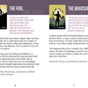 Two cards from the Spirit Within Tarot by Schiffer Publishing, Ltd.: The Fool embraces new beginnings at a cliff’s edge with a dog, while The Magician channels power and action in this modern deck.