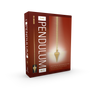 A red and white box labeled "The Pendulum Kit" by Schiffer Publishing, Ltd., featuring a gold pendulum on a chain. This kit includes tools for pendulum dowsing to help answer questions and develop intuition.