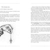 Two pages from The Pendulum Kit by Schiffer Publishing, Ltd. show pendulum dowsing exercises: one with a hand holding a pendulum, the other teaching the “ready to go” position and how to use dowsing for answers and intuition.