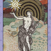 The Enchanted Love Tarot by Schiffer Publishing, Ltd. features The Magician card—depicting a robed figure with a sun and scepter, set amid abstract patterns. Its lavender starry border and ENERGY label make it a vivid deck addition.