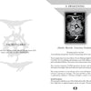 The Sacred Geometry Healing Cards by Schiffer Publishing, Ltd. includes a black-and-white "0 AWAKENING" card with birds circling a mountain; the left text explains this healing card represents the start of all matter and is called AWAKENING.