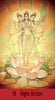 Sacred Mysteries by Schiffer Publishing, Ltd. depicts a six-armed, three-faced deity on a lotus, holding symbolic objects. Radiant light shines behind, invoking Tantric wisdom. '19 Right Action' is shown at the bottom.