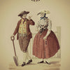A vintage-style illustration from the Kipper Oracle Cards by Schiffer Publishing, Ltd. shows a man with a shovel and a woman in traditional clothing talking. The card is labeled 4 at the top and A Meeting at the bottom.