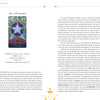 A book page from "The Star Tarot" by Schiffer Publishing, Ltd. showcases the Ace of Pentacles card with vivid artwork and text detailing its symbolism, meanings, and astrological links.