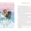 The left page of Insight Tarot by Schiffer Publishing, Ltd. displays a tarot-inspired painting—a rider in a red cloak on a white horse pursued by a dark figure, with hands and city silhouettes below—while the right page offers introductory text.