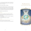 A two-page spread from Insight Tarot by Schiffer Publishing, Ltd. displays “The Magician”: an ethereal figure with a crystal sphere, surrounded by floating symbols—lemniscate, planet, keys, book, and potion—signifying divination and depth psychology.