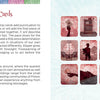 A two-page spread from Schiffer Publishing, Ltd.’s Rainbow Kipper book: the left page details Kipper Stop Cards under a red heading; the right page shows 12 illustrated Rainbow Kipper fortune-telling cards with silhouettes.