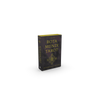 A box of Rota Mundi Tarot from Schiffer Publishing, Ltd. sits on a white background. The dark, gold-lettered box features an ornate design, alluding to Kabbalah and Rosicrucian mysteries explored within its tarot cards.