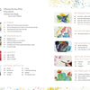 The table of contents in *How to Make Art for Joy’s Sake* (Schiffer Publishing, Ltd.) is colorful and vibrant, with watercolor splashes and sections on prep, materials, word, details, joy, exercises, watercolor techniques, and project ideas.
