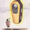 In Schiffer Publishing’s Shadowland Lenormand, a cartoon skeleton rests in a floating yellow coffin above a character with glasses and book. The number 8 and "COFFIN" recall classic Lenormand symbolism.