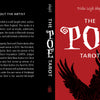 The Poe Tarot by Schiffer Publishing, Ltd. features a striking black raven wing on a red cover with white gothic text—capturing the mysterious essence of Edgar Allan Poe in this unique tarot deck.