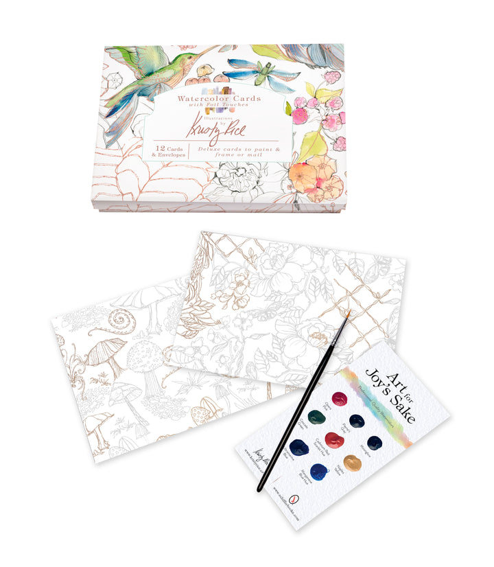 Watercolor Cards with Foil Touches : Illustrations by Kristy Rice By Kristy Rice