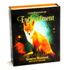 The Lenormand of Enchantment by Schiffer Publishing, Ltd. features an illustrated fox amidst glowing lights, mushrooms, and grass on the box, with enchanting cards designed by Yasmeen Westwood and Kalliope.