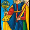 The Grand Universal Tarot by Schiffer Publishing, Ltd. features the Queen of Cups card—showing a crowned woman in vibrant robes on a throne, holding an ornate cup—with "QUEEN OF CUPS" at the bottom for striking divination.
