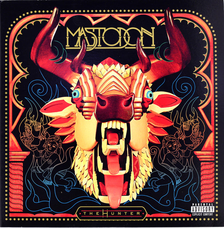 Cover of Schiffer Publishing, Ltd.'s The Art of Metal, showcasing a stylized, colorful bull's head with large horns and geometric patterns, surrounded by intricate designs and the title at the top—a classic example of heavy metal artwork.