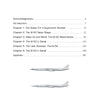 The table of contents for Schiffer Publishing, Ltd.'s "Myasishchev M-50 and M-52" lists six chapter titles with page numbers, plus two side-view illustrations of a silver jet with red stars on its tail.