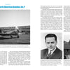 In "North American Aviation in the Jet Age, Vol. 2" by Schiffer Publishing, Ltd., a black-and-white photo of a vintage plane at a North American hangar appears opposite two portraits beside text on military aircraft production in Columbus.