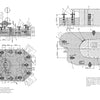 Detailed technical drawings and blueprints of Shōkaku-Class Aircraft Carriers by Schiffer Publishing, Ltd. display top and side views with labeled components and specifications, reminiscent of Pacific War-era schematics.