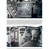Two vintage photos depict SS United States engine room controls—an ocean liner icon. The upper photo shows dials and gauges; the lower features more controls and labeled equipment. Published by Schiffer Publishing, Ltd.