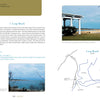 A guidebook spread from "In My Footsteps" by Schiffer Publishing, Ltd. highlights Loop Beach in Cotuit, MA with photos of a gazebo, dunes, and water, plus informative text and a detailed map of this top Cape Cod attraction.