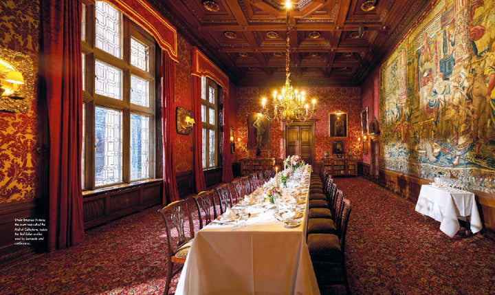 Experience the timeless grandeur of historic castles with "At Home with Royalty" from Schiffer Publishing, Ltd.—an elegant look at formal dinners in ornate rooms adorned with chandeliers, red walls, and grand tapestries.