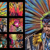 A man in vibrant traditional Aztec attire stands right, while close-ups of feathered headdresses are arranged left—ideal for a coffee-table or photo book collection. San Miguel de Allende by Schiffer Publishing, Ltd.