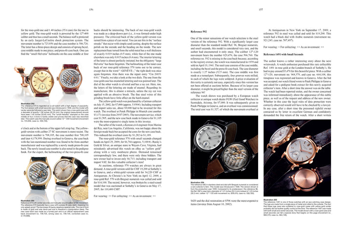 A spread from "Understanding Wristwatches" by Schiffer Publishing, Ltd. displays text on fine watches, photos of luxury wristwatches—some with open cases—and layouts that feature captions and references to Swiss watchmaking expertise.