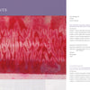 The Cumulative Cloth, Wet Techniques by Schiffer Publishing, Ltd. features a table of contents with a purple header and red, white, and pink textile design, listing chapters on dyeing, pigments, fabric design, sewing methods, appendices, resources, and index.