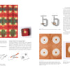 A page from The Cumulative Cloth, Wet Techniques by Schiffer Publishing, Ltd. shows wood with circular marks, C-clamp diagrams, and explains clamping tests on stained wood versus custom cloth and fabric surface methods.