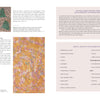 The Cumulative Cloth, Wet Techniques by Schiffer Publishing, Ltd. features two patterned fabric samples, setup tips, a supply checklist, and guides on fabric surface design with preprinted fabrics, plus text boxes and finished cloth images.