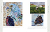 A vibrant avian fiber art collage from "Stitched Journeys with Birds" by Schiffer Publishing, Ltd.: a bird of prey close-up at left, with a fabric stork foraging and a perched hawk on the right—featured in this inspiring bird quilt book.