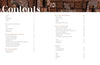 A two-page table of contents for "Weaving with Wire" by Schiffer Publishing, Ltd., lists sections, chapters, and page numbers in black text. The left page shows woven baskets and wire in warm brown tones as the background.