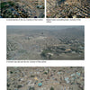 Four aerial photos of Kabul featured in "War & Coffee" by Schiffer Publishing, Ltd.: cityscape with colorful buildings, hillside homes, a hazy view with a US Army Blackhawk, and dense mud-brick suburbs. Each is photo-credited.