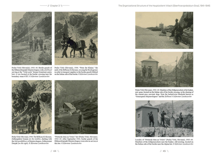 A collage of people walking on a road, evoking Balkans resistance, reminiscent of historic movements, featured in "Zollgrenzschutz" by Schiffer Publishing, Ltd.