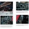 A two-page spread in Schiffer Publishing, Ltd.’s F-15 Eagle features detailed photos of its cockpit, instrument panels, and control switches with captions explaining key avionics and cockpit features for aviation enthusiasts.