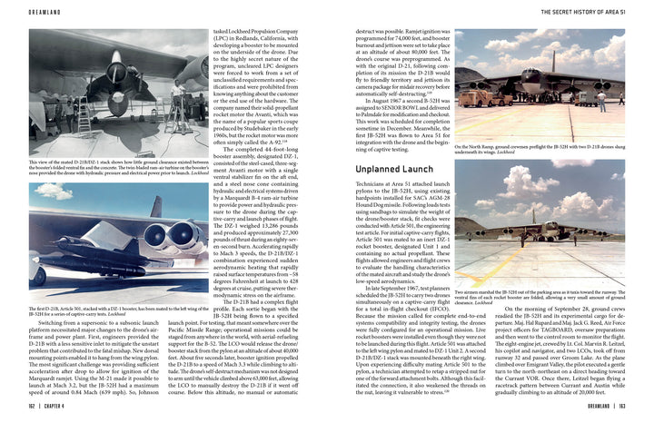 Dreamland by Schiffer Publishing, Ltd. is a newspaper with images of airplanes, possibly related to advanced aviation technology tested at Groom Lake near Area 51.