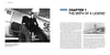 A black-and-white photo shows a female airline attendant on the stairs beside a vintage American airliner. Opposite is CHAPTER 1: THE BIRTH OF A LEGEND, text, and an airfield image featuring the Douglas DC-3 by Schiffer Publishing, Ltd.