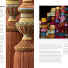 On the left, ornate earthy-toned tassels; on the right, vibrant stacked spools of Schiffer Publishing, Ltd.'s Passementerie—featuring intricate handwoven trims and embroidered decorative accents.