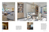 Schiffer Publishing, Ltd.’s “It’s All in the Mix” showcases design inspiration, revealing luxurious living and dining rooms with elegant furniture, neutral tones, and bright, modern interiors contrasted against photos of outdated spaces.