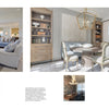 Schiffer Publishing, Ltd.’s “It’s All in the Mix” showcases design inspiration, revealing luxurious living and dining rooms with elegant furniture, neutral tones, and bright, modern interiors contrasted against photos of outdated spaces.